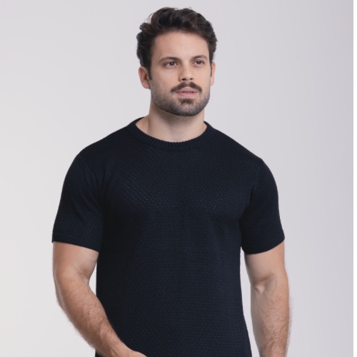 CAMISA TRICÔ GOLA CARECA COLMEIA 