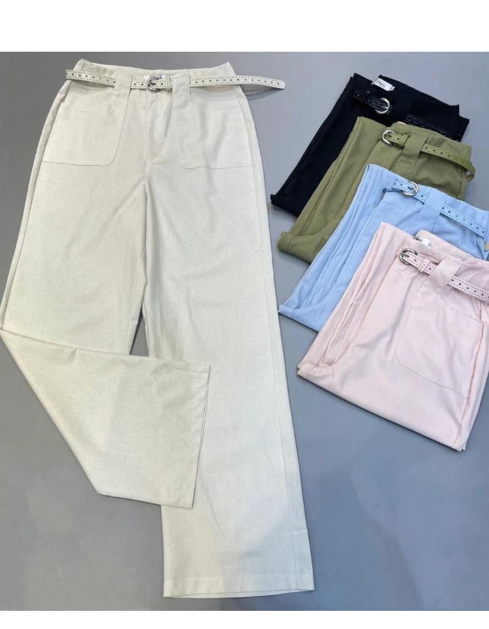 Calça pantalona com cinto 