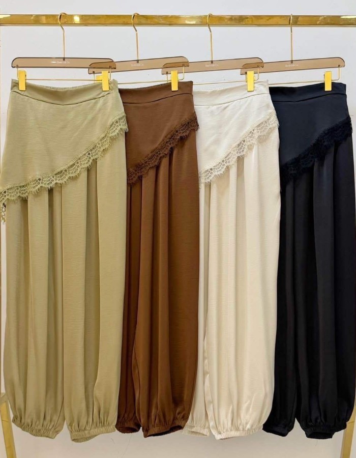 CALÇA SEDA ALADIN COM RENDA