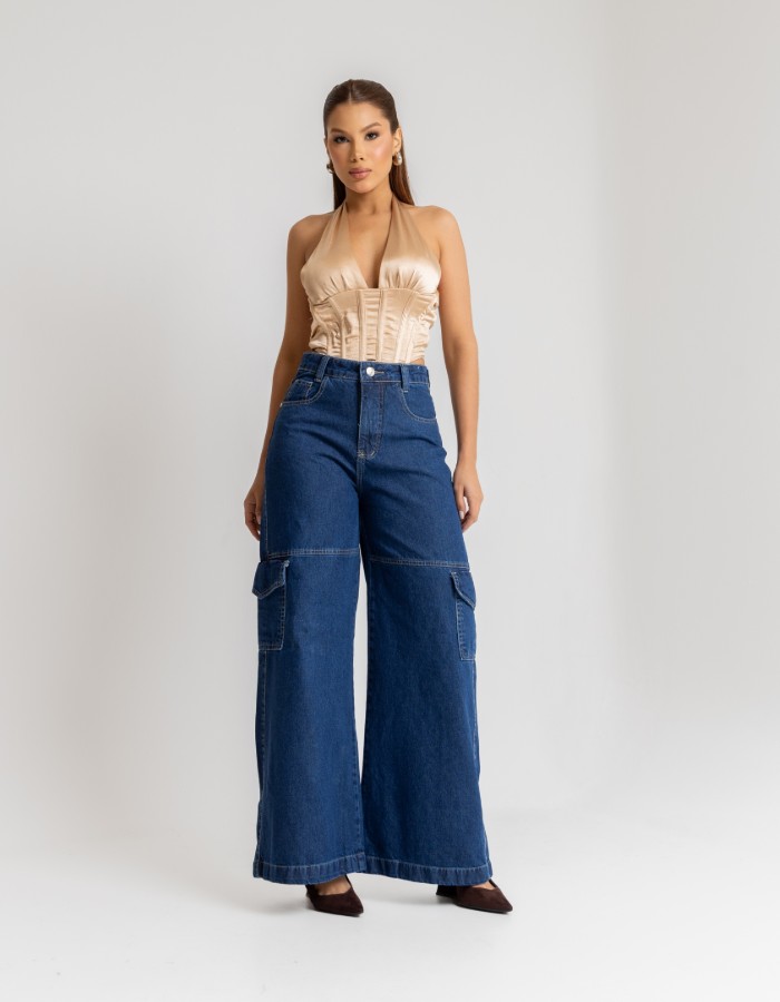 CALÇA PANTALONA CARGO BOLSO