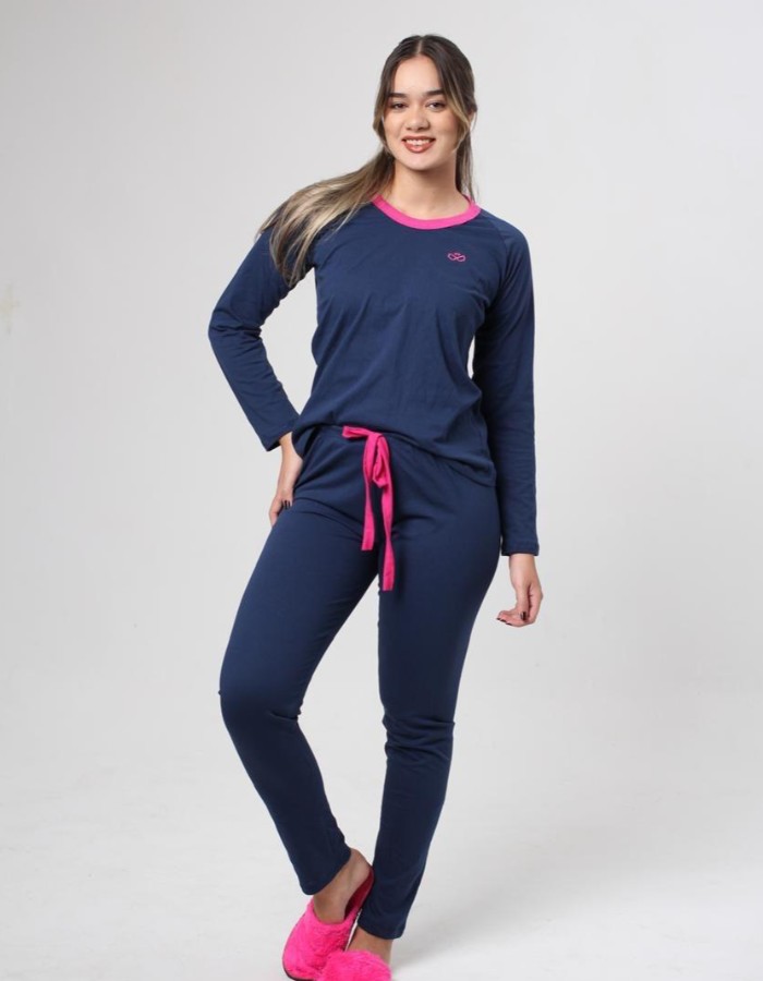 PIJAMA MANGA LONGA MARINHO