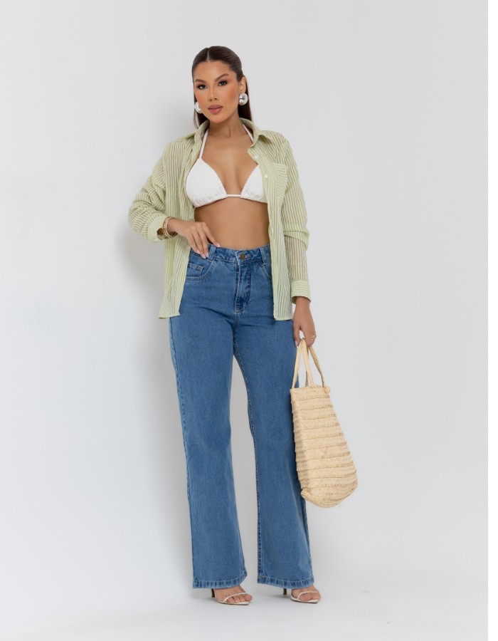 CALÇA WIDE LEG 100% ALG COLLOR