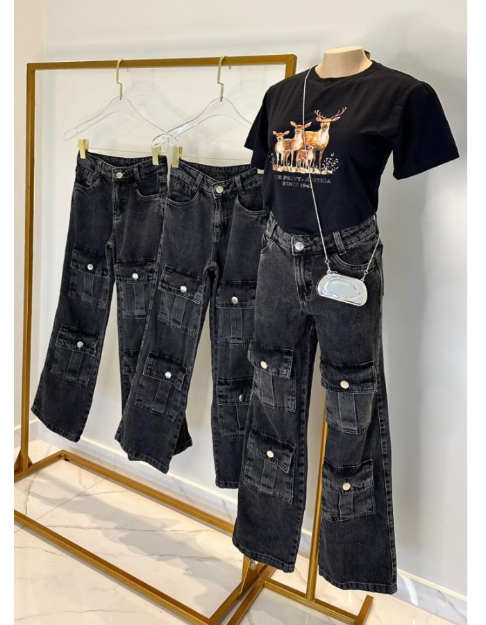 CALÇA WIDE LEG 4 BOLSOS FRONTAL