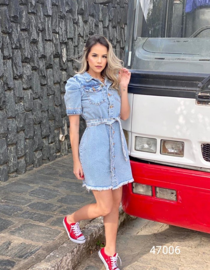 vestido botao