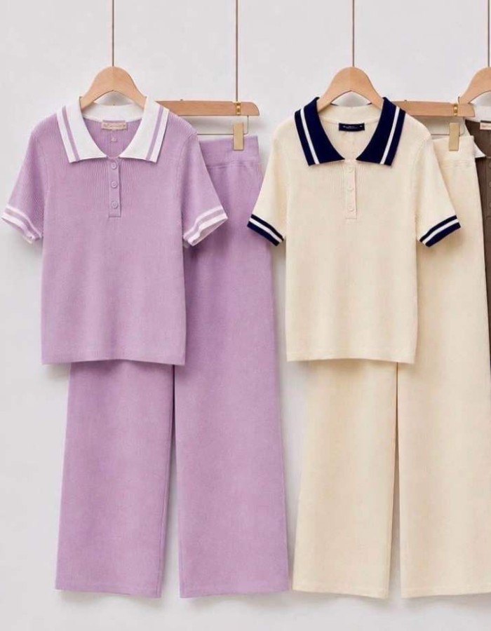 BLUSA GOLA+CALÇA TRICÔ