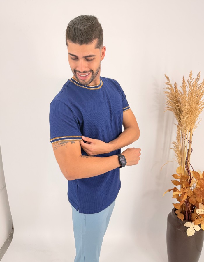 CAMISA GOLA CARECA LUNA CANELADO 97% ALGODAO 3% ELASTANO - C/ PUNHO