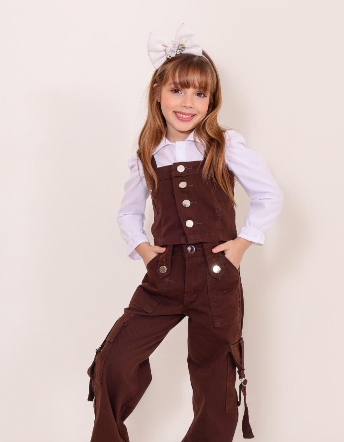 CROPPED MARROM INFANTIL DESGRADEADO