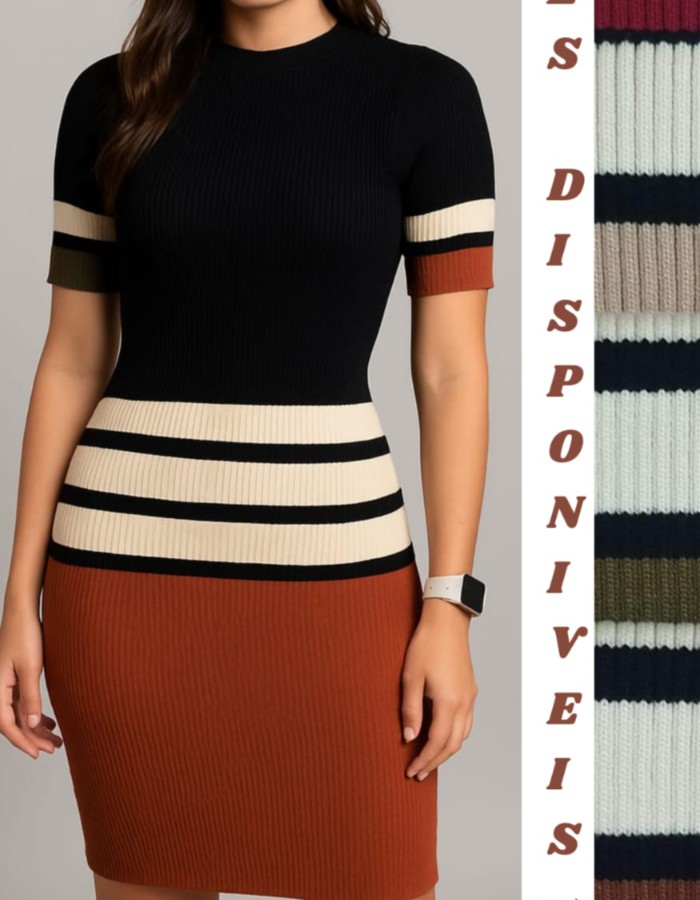 VESTIDO LISTRA  BARRADO