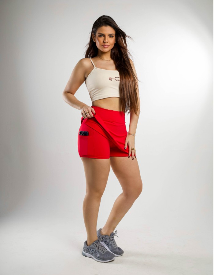 CONJUNTO SHORT SAIA LAPIS, TOP E CROPPED