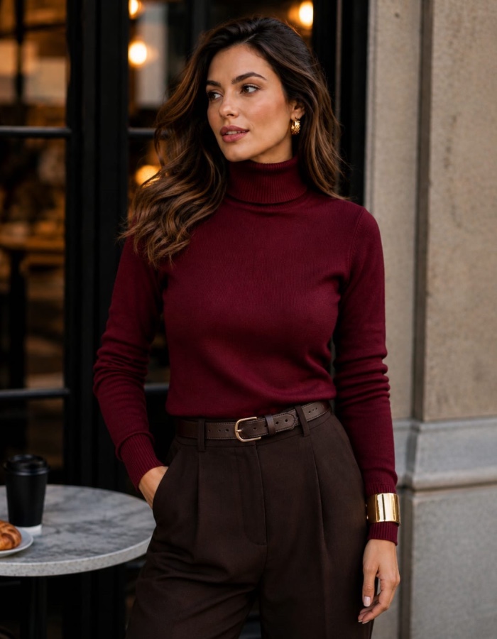 Blusa modal gola alta 