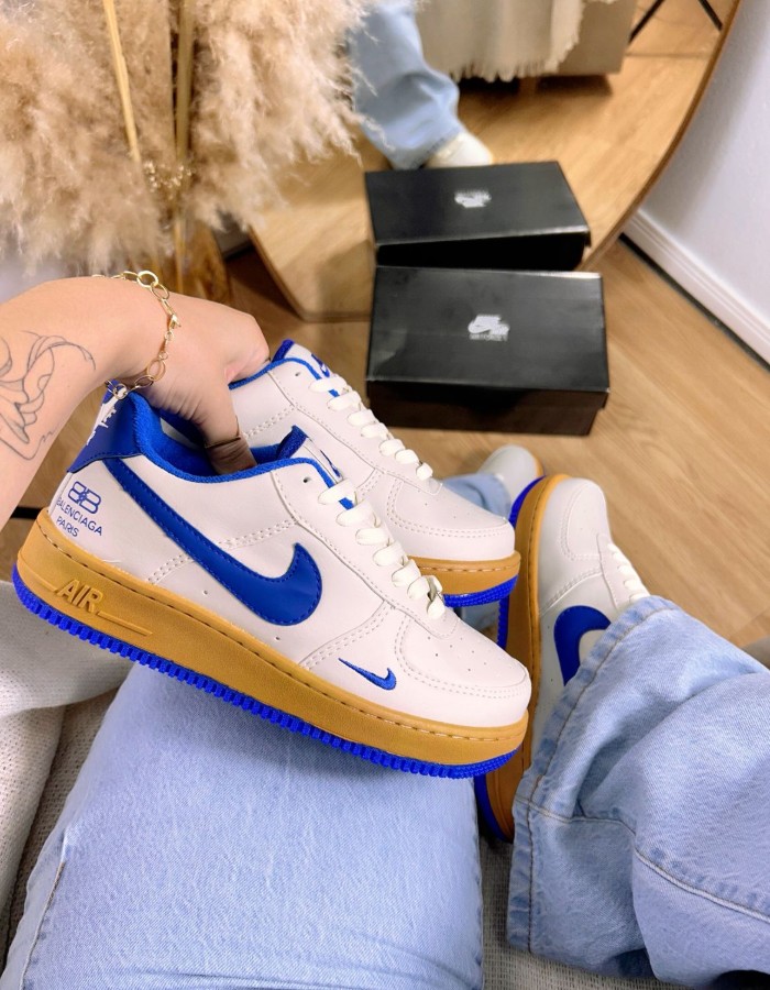 NIKE AIR FORCE BICOLOR AZUL