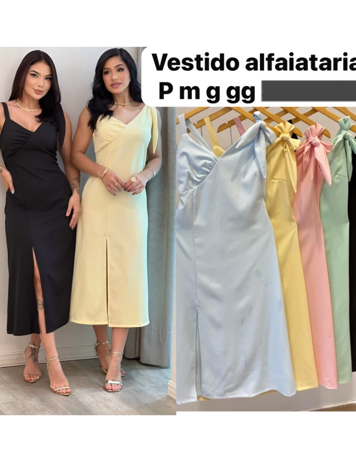 Vestido mídi fenda Elise 