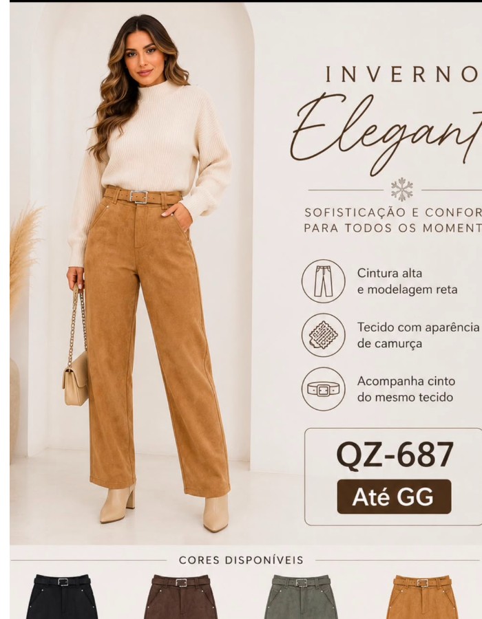 CALÇA EM SUEDE PREMIUM COM CINTO