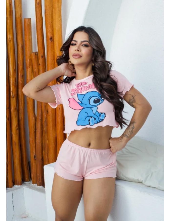 Baby doll Cropped manguinha 