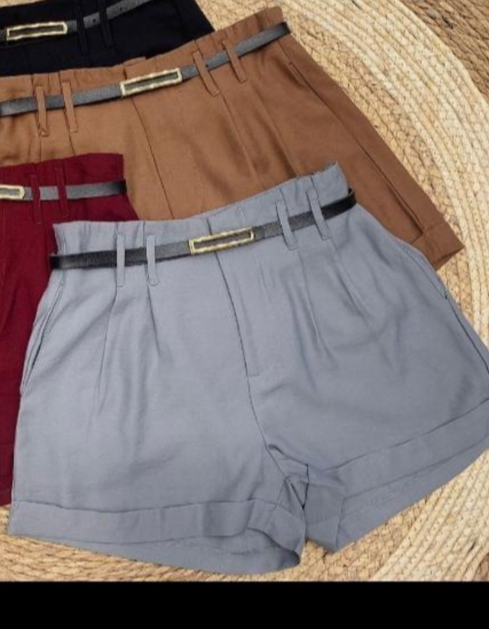 SHORT TECIDO MARANTE BARRA VIRADA
