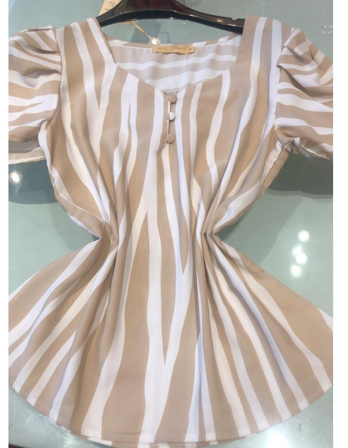 BLUSA C/ TECIDO ESTAMPADO