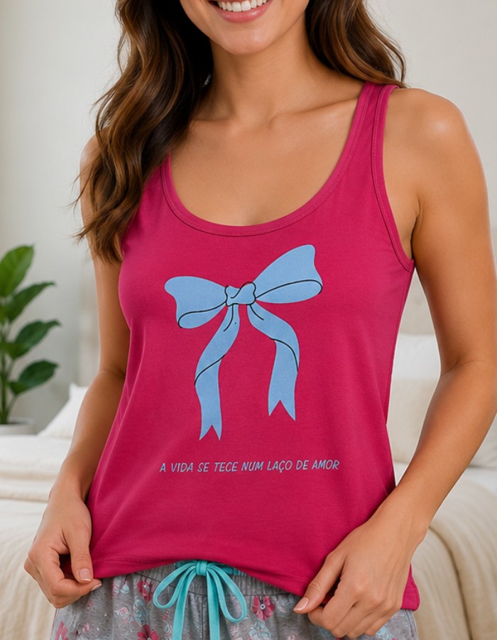 APENAS BLUSA REGATA-LAÇO