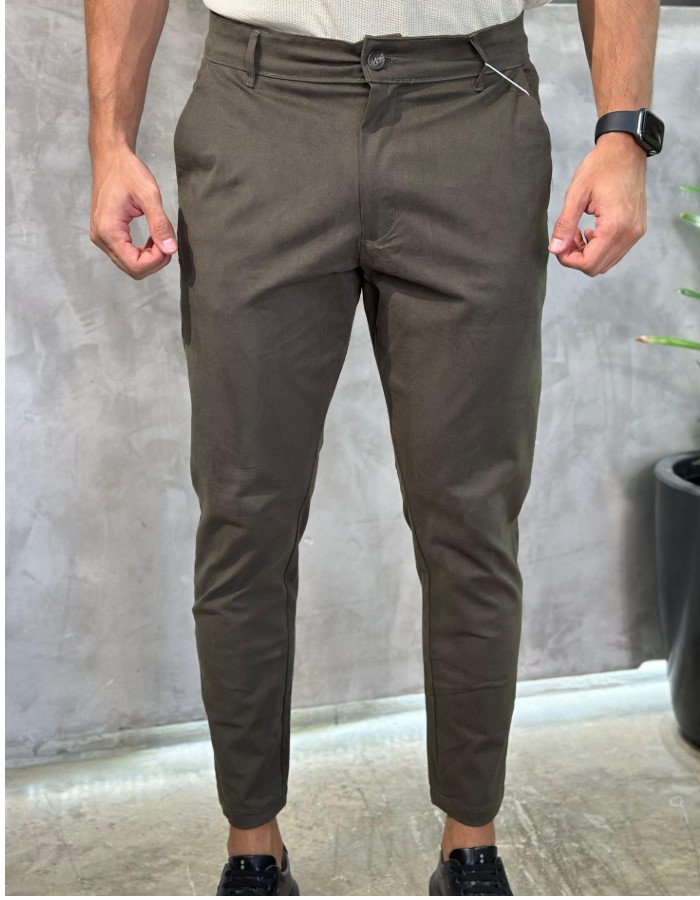 CALÇA SARJA TRADICIONAL VERDE MILITAR