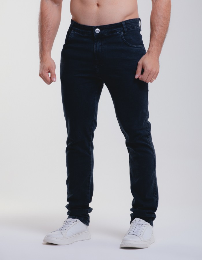 Calça masc preta marmo pistolado big