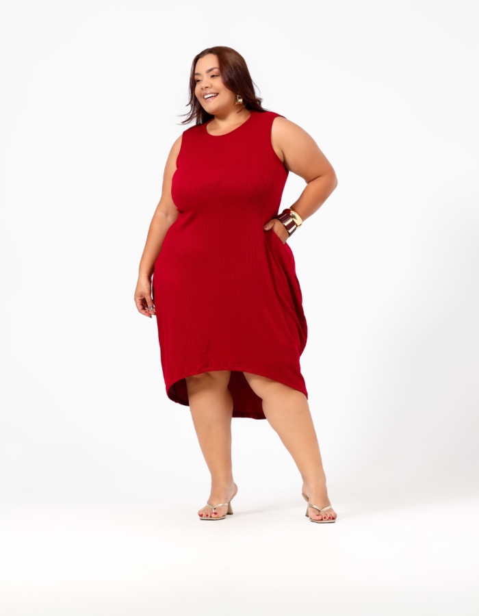 VESTIDO MULLET COM BOLSO PLUS SIZE