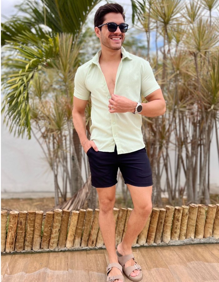 Camisa Manga curta em Linho Dubai