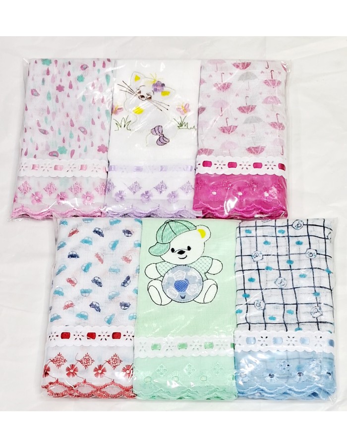KIT FRALDA BORDADA 03 UNIDADES DRICCAS BABY