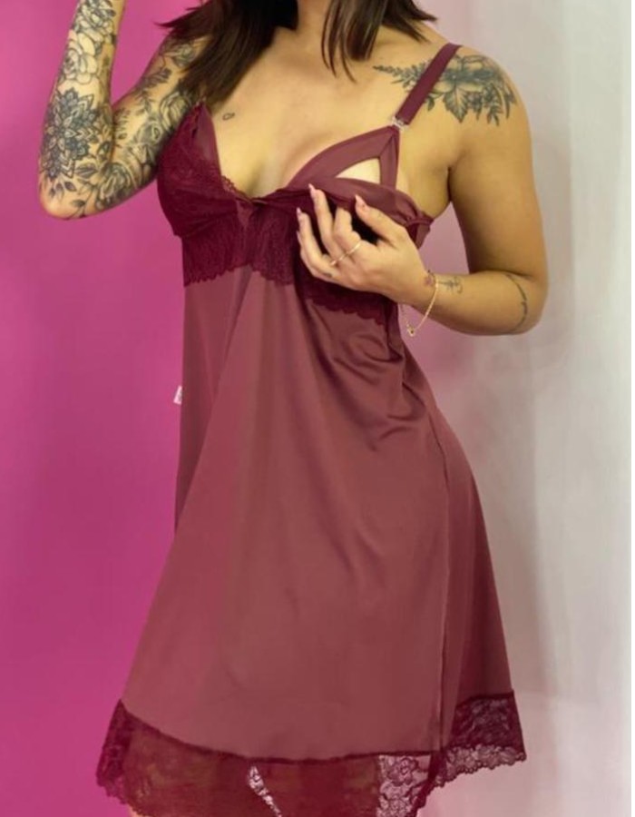 CAMISOLA DE AMAMENTAÇÃO MICOFIBRA COM RENDA