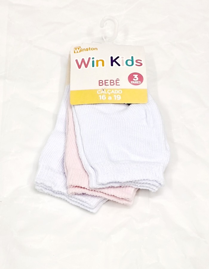 KIT 3 PARES DE MEIA BEBE WIN KIDS