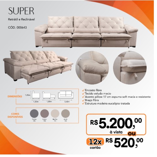 Sofá Super 3 Lugares