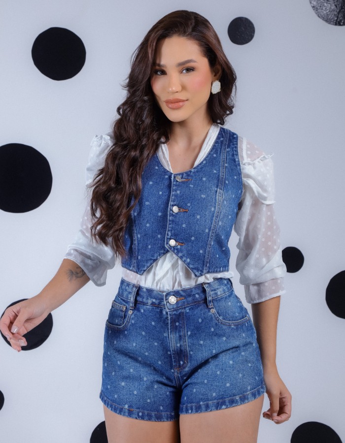 short jeans poá 
