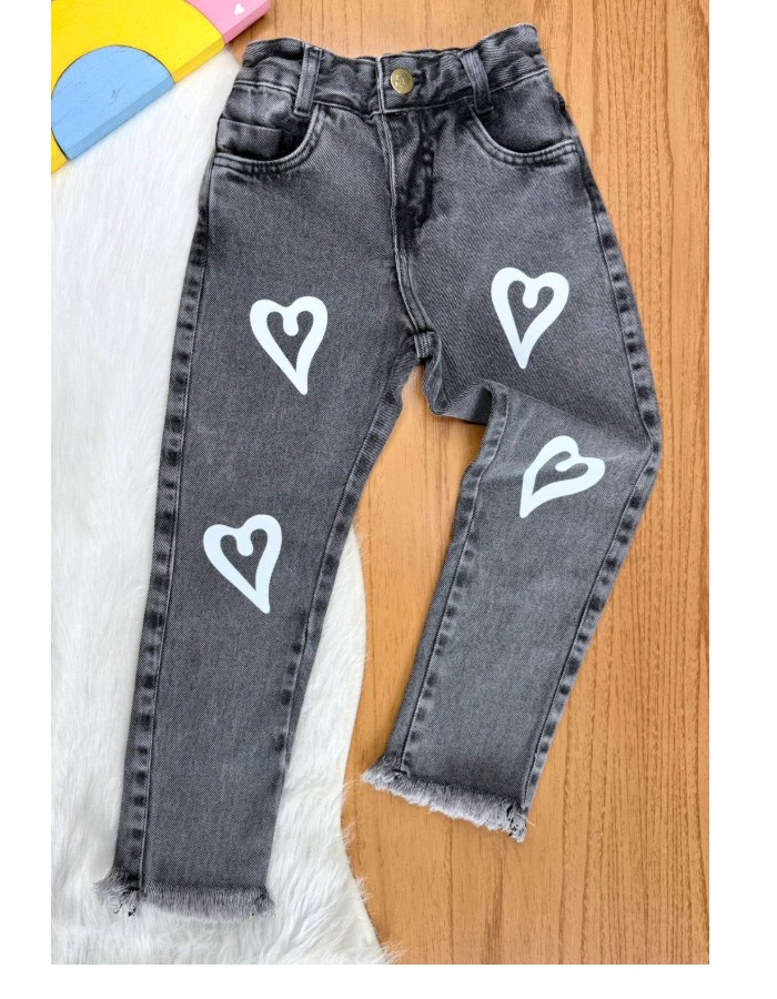 Calça jeans coração 