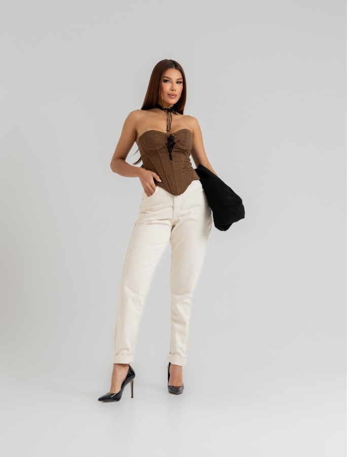 CALÇA FEM MOM COLLOR 100% ALG. 
