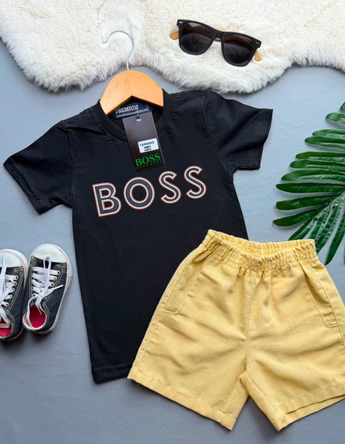 Camisa e short linho Boss 