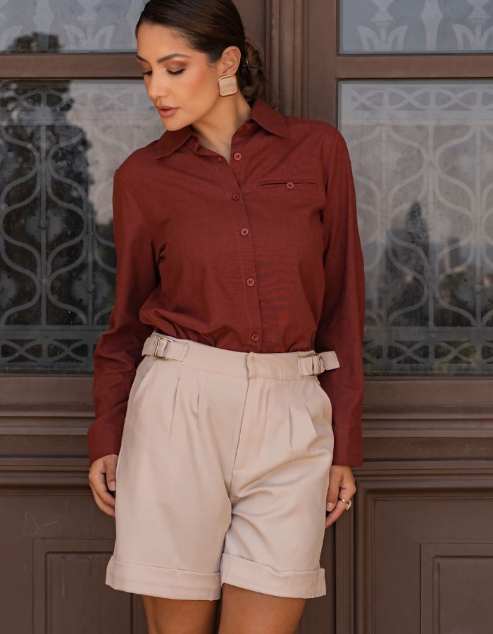 BLUSA LISA BOTÃO
