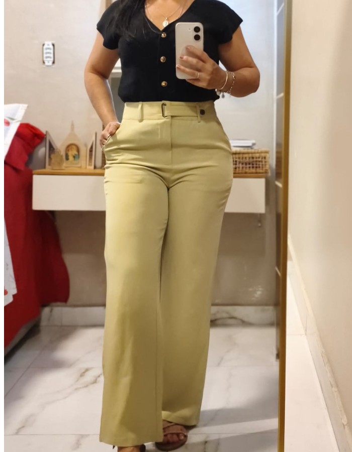CALÇA PANTALONA ALFAIATARIA  COM ELASTANO 