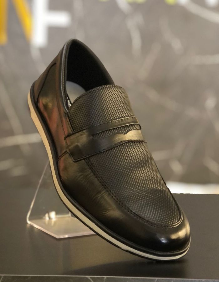SOCIAL EM COURO - FLOATER ESTAMPA DIAMANTE - PRETO