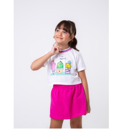 Conjunto de Cropped Gola c/ Short saia 