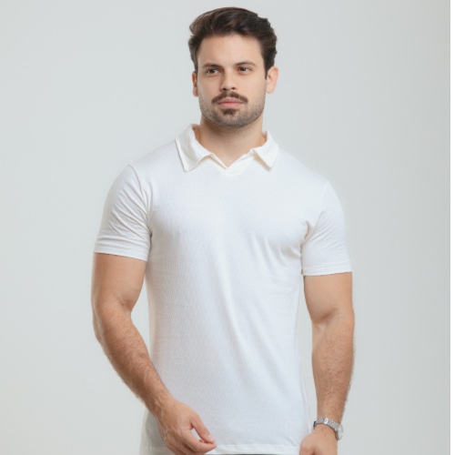 CAMISA GOLA POLO V CANELADINHA 