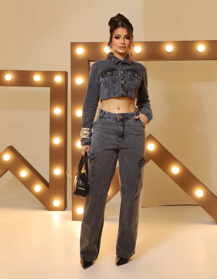 CALÇA WIDE LEG CARGO