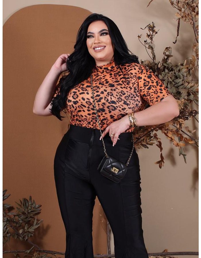 Blusa básica gola alta (ESTAMPA DIVERSAS) 
