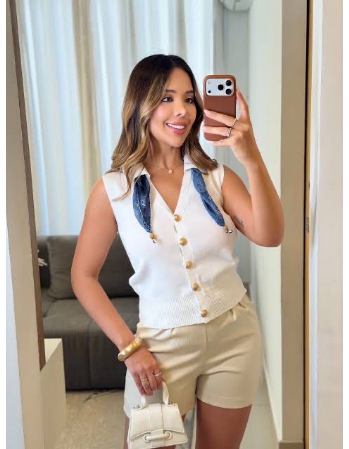 Blusa modal com laço 