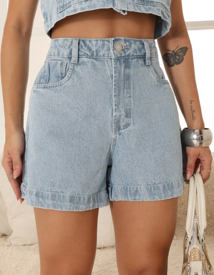 SHORT JEANS CLARO 100%