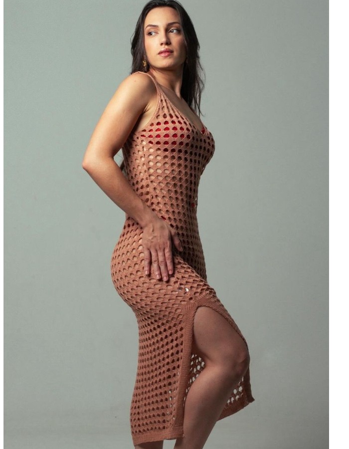 VESTIDO LONGO EM TRICÔ 