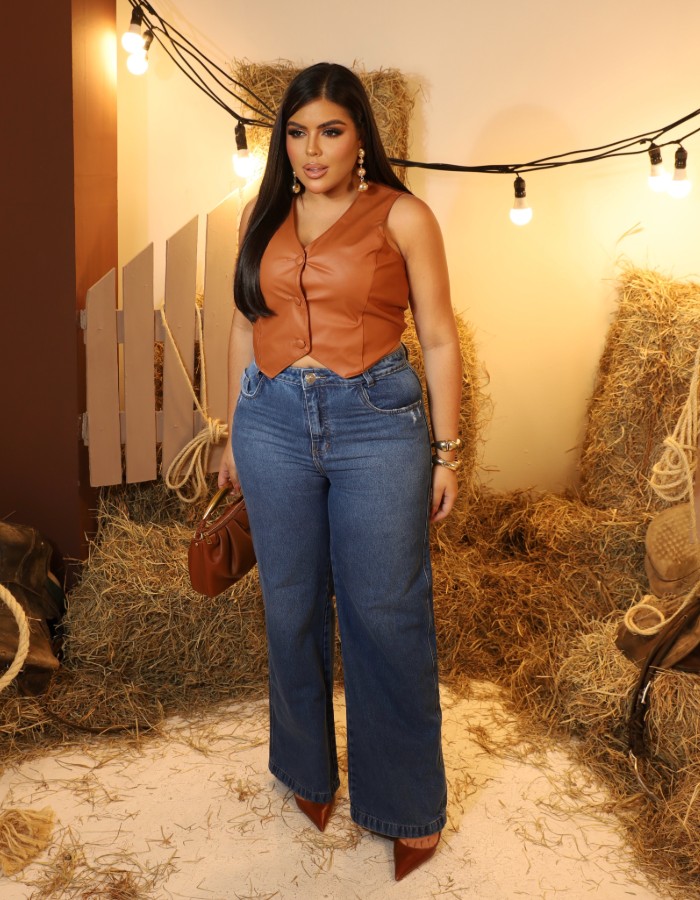 CALÇA WIDE LEG PLUS SIZE