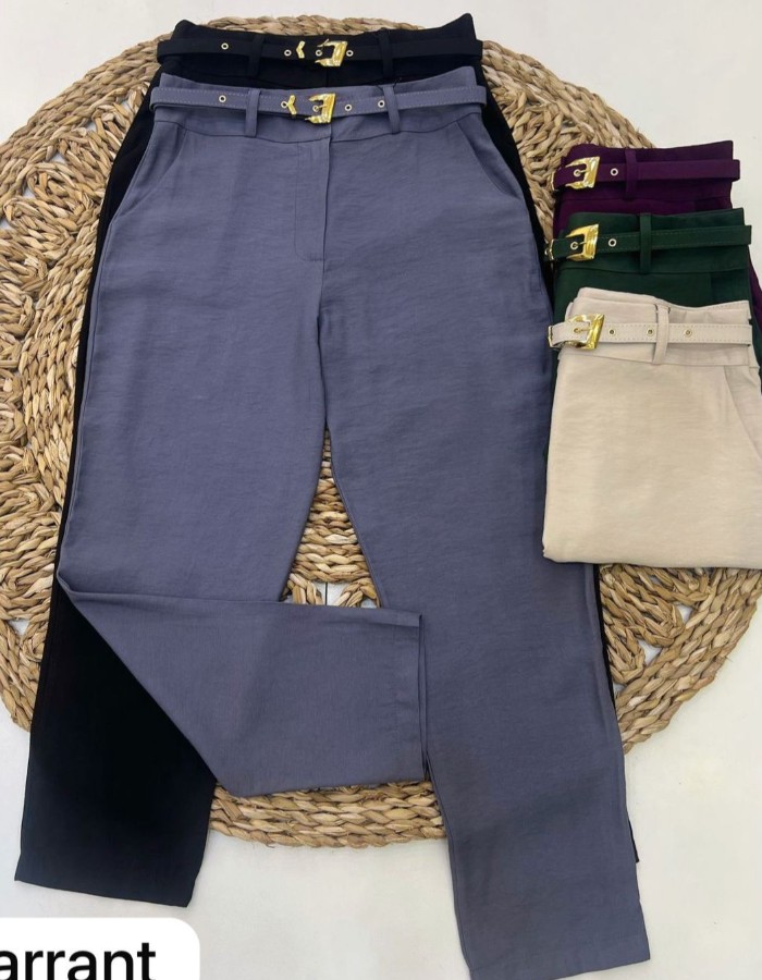 CALÇA TECIDO MARANTE CINTO COR DA PERÇA