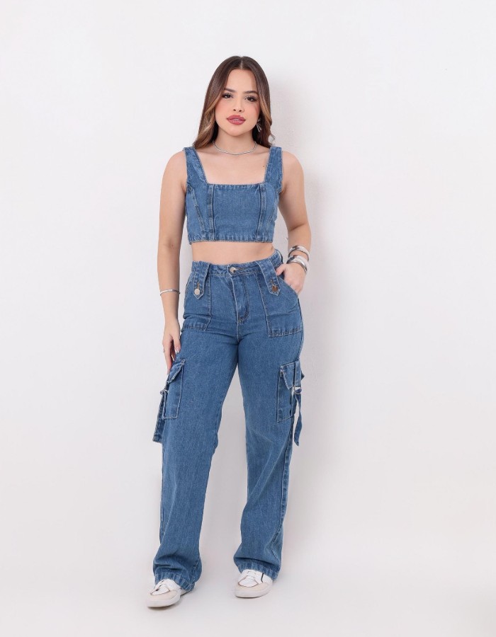 CALÇA JEANS DESGRADEADA