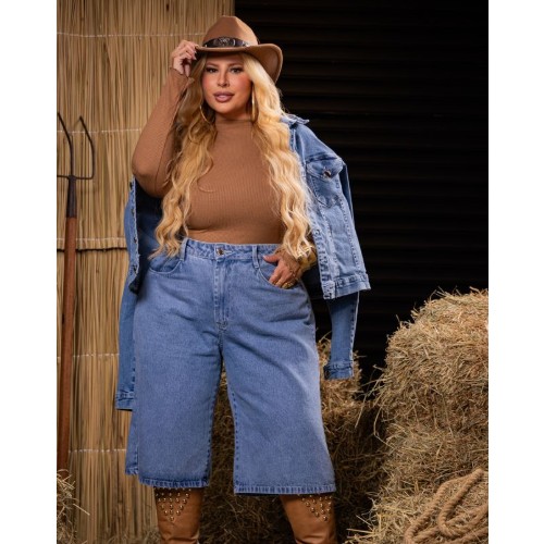JORTS AMPLO MARMORIZADO 100%