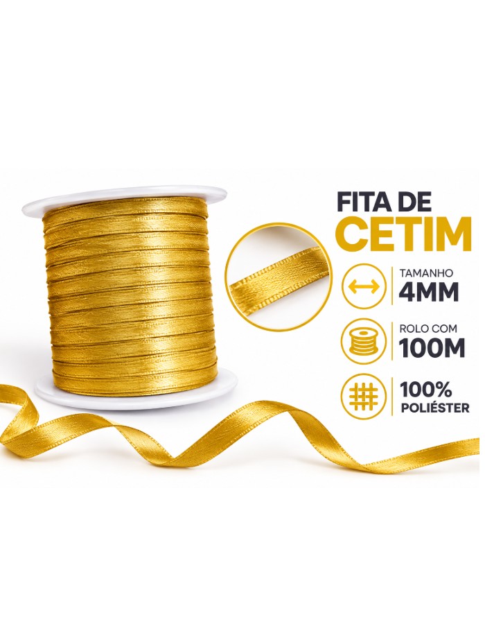 FITA DE CETIM N.00 4MM - ROLO C/100 METROS