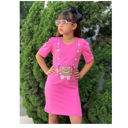 VESTIDO INFANTIL MALHA ALGODÃO PENTEADO