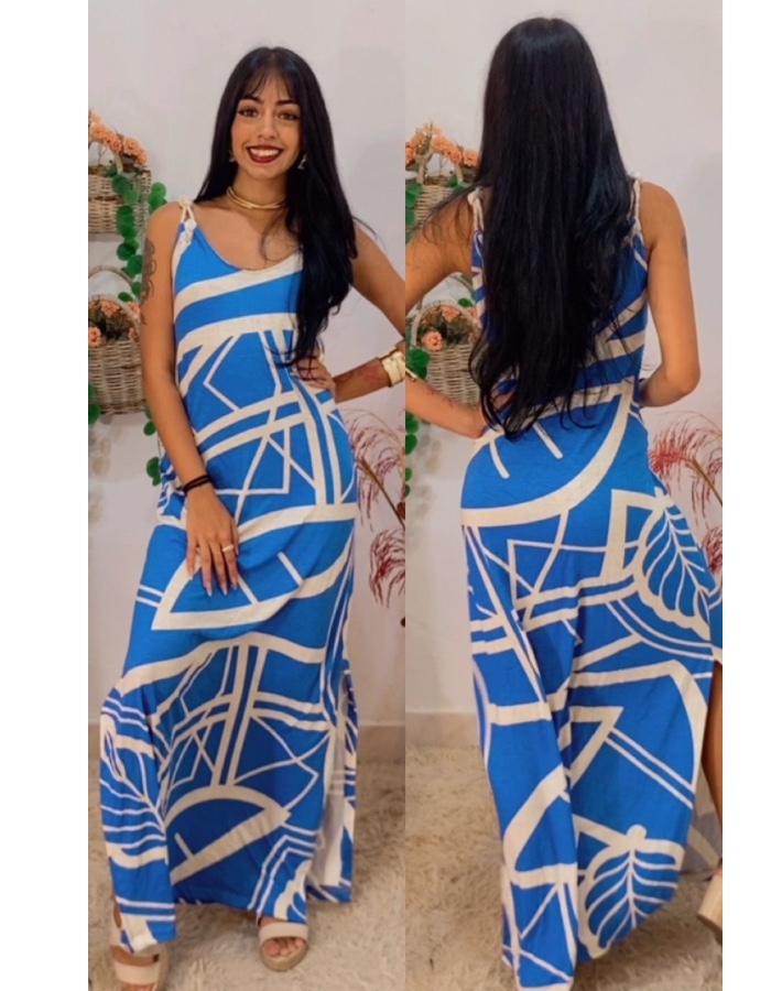 Vestido alça em macramê 